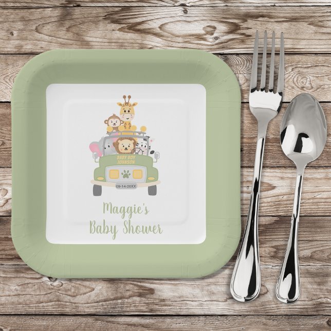 Plato De Papel Cute Safari Baby Shower (Subido por el creador)