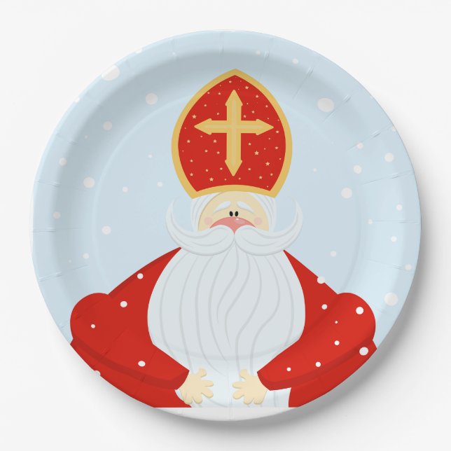 Plato De Papel Cute Saint Nicholas (Anverso)