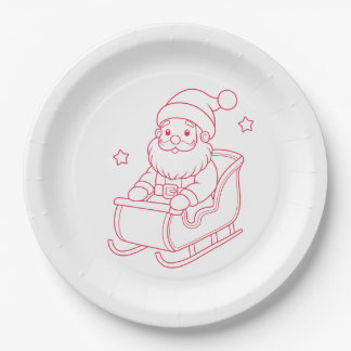 Plato De Papel cute santa christmas paper plates