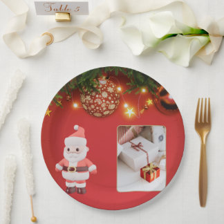 Plato De Papel Cute Santa Christmas Plate – Festive Holiday Gift 