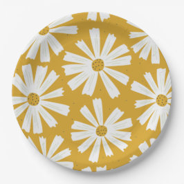 Plato De Papel Cute Scandi Daisy Paper Plate