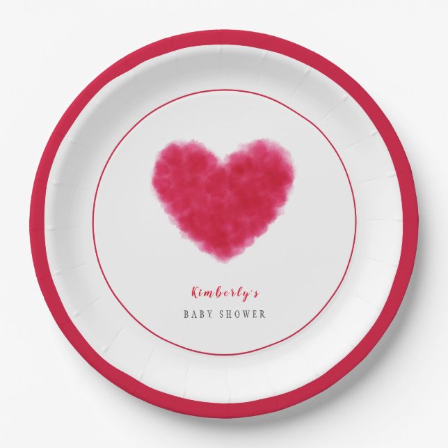 Plato De Papel Cute SCariño Frame Valentine Baby Shower (Anverso)