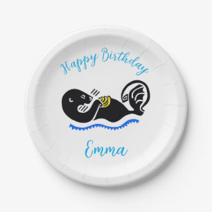 Plato De Papel Cute Sea OTTER - Feliz cumpleaños - fiesta