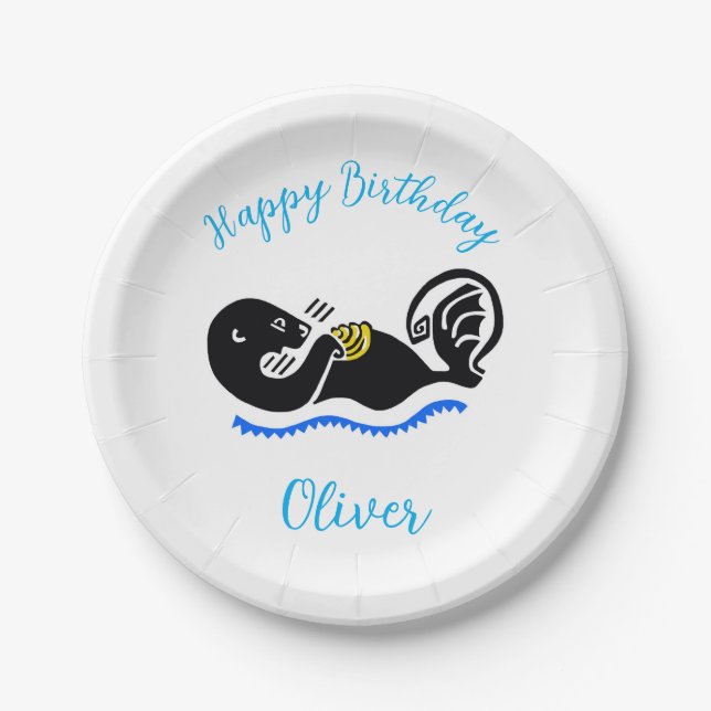 Plato De Papel Cute Sea OTTER - Vida silvestre - Océano - fiesta (Anverso)