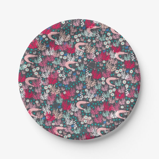 Plato De Papel Cute Shrimp Paper Plates (Anverso)