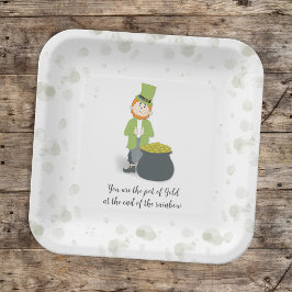 Plato De Papel Cute Simple Leprechaun St. Patrick's Day Whimsical