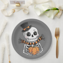 Cute Skeleton Ilustracion Placa de papel