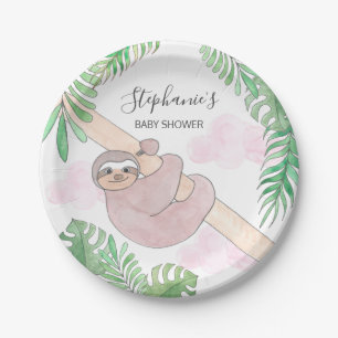 Plato De Papel Cute Slote Baby Girl Baby Shower