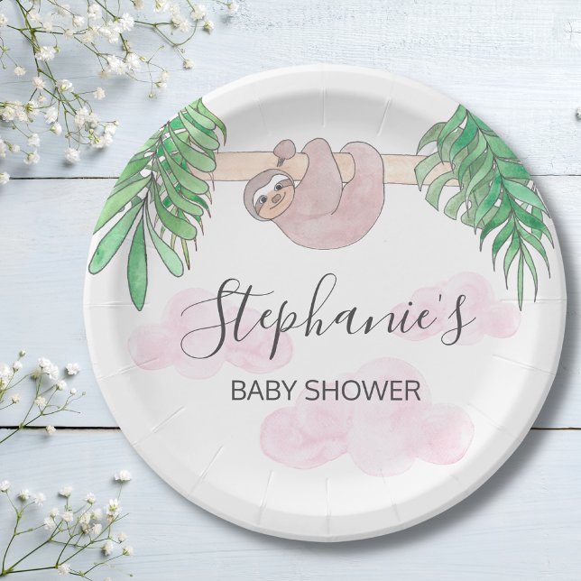 Plato De Papel Cute Slote Baby Girl Baby Shower (Subido por el creador)