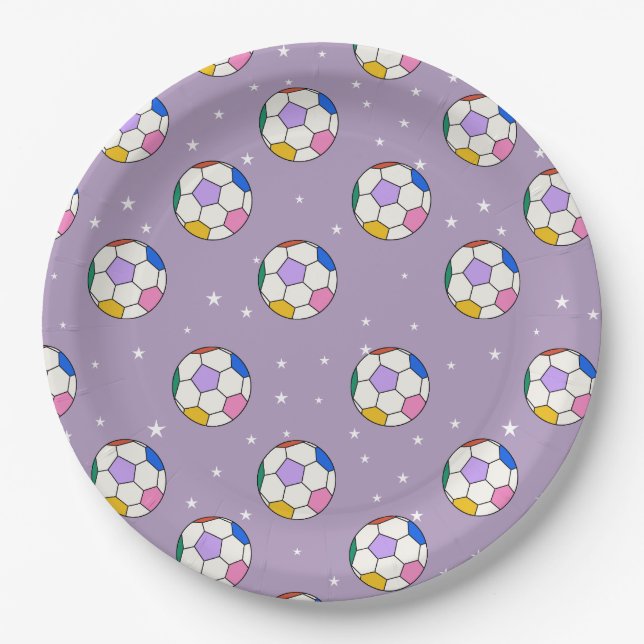 Plato De Papel Cute Soccer Ball Birday Party Plates (Anverso)