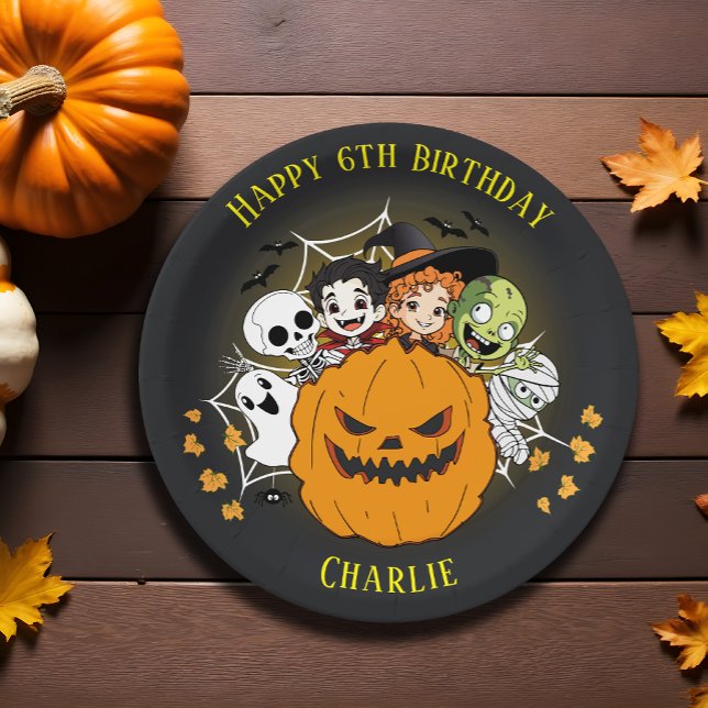 Plato De Papel Cute Spooktacular Halloween Monster Fiesta de cump (Subido por el creador)