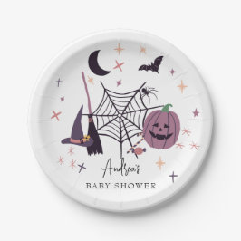 Plato De Papel Cute Spooky | Baby Shower de Halloween