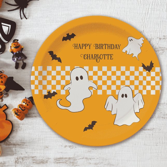 Plato De Papel Cute Spooky Ghost Halloween Adolescente Cumpleaños (Subido por el creador)