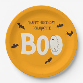 Plato De Papel Cute Spooky Ghost Halloween Adolescente Cumpleaños