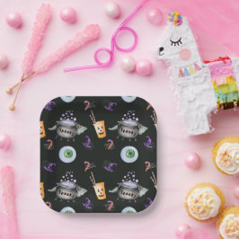 Plato De Papel Cute Spooky Halloween Party