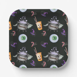 Plato De Papel Cute Spooky Halloween Party