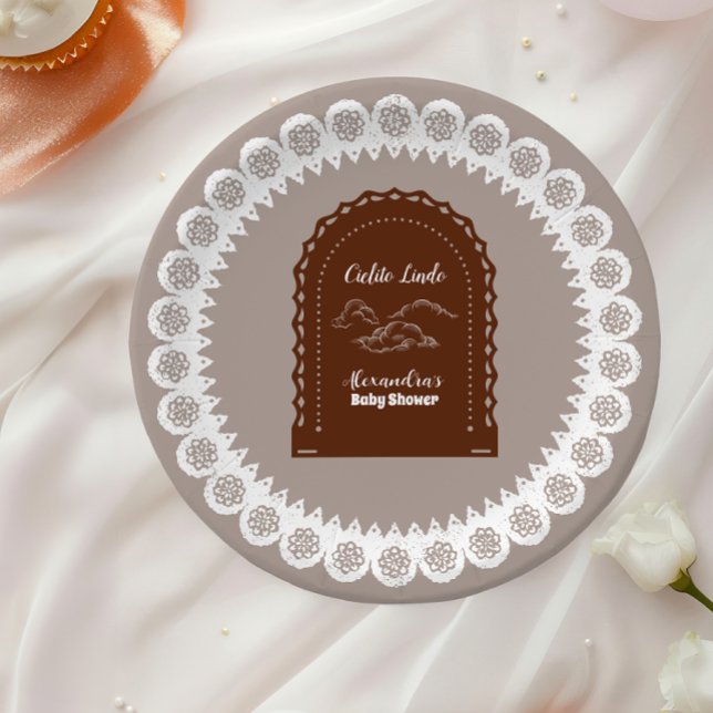 Plato De Papel Cute Terracotta Mexicano Cielito Lindo Baby Shower (Subido por el creador)