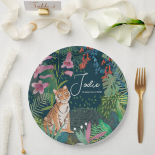 Plato De Papel Cute Tiger Jungle Nueva Baby Shower
