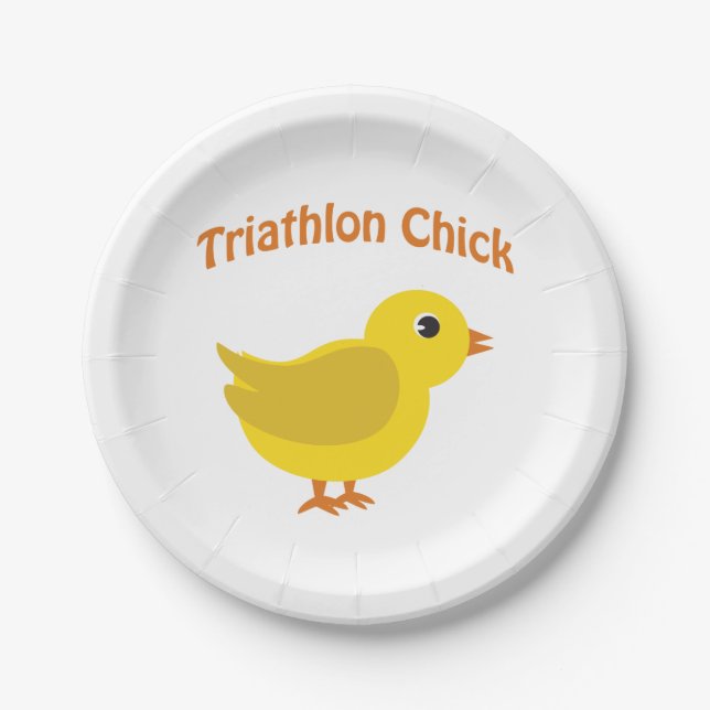 Plato De Papel Cute Triathlon Chick (Anverso)
