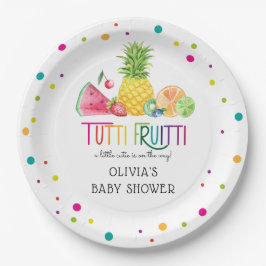 Plato De Papel Cute Tutti Fruitti Baby Shower