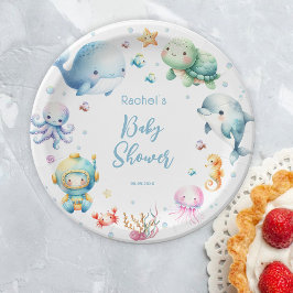 Plato De Papel Cute Under the Sea Baby Shower