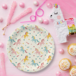 Plato De Papel Cute unicornio