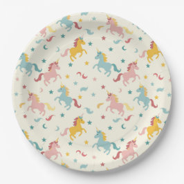 Plato De Papel Cute unicornio