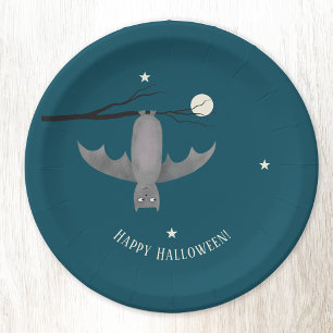 Plato De Papel Cute Vampire Bat Halloween