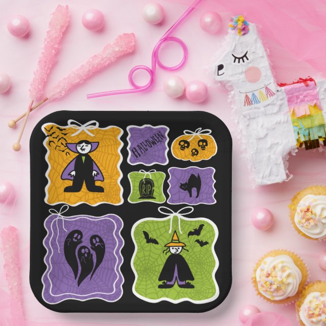 Plato De Papel Cute Vampire Coquette Halloween  (Fiesta)