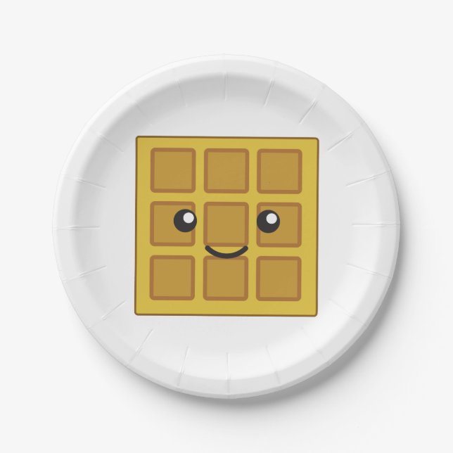 Plato De Papel Cute Waffle (Anverso)