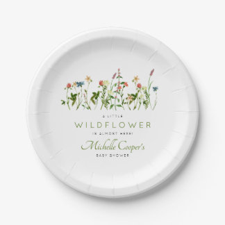 Plato De Papel Cute Wildflower Baby Shower