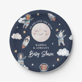 Plato De Papel Cute Woodland Animal Space Baby Shower