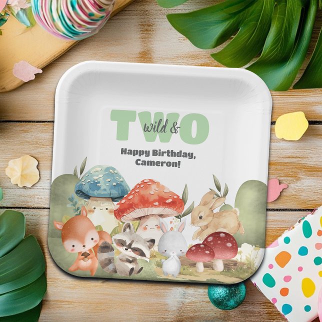 Plato De Papel Cute Woodland Animals 2nd Birthday Party (Subido por el creador)