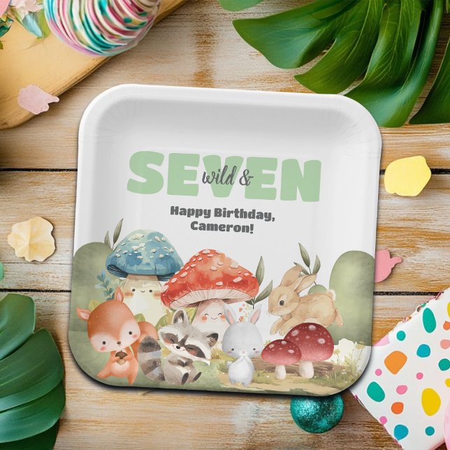 Plato De Papel Cute Woodland Animals 7th Birthday Party (Subido por el creador)