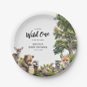 Plato De Papel Cute Woodland Animals Baby Shower