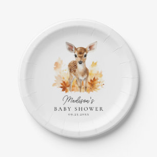 Plato De Papel Cute Woodland Deer Fall Baby Shower