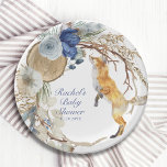 Plato De Papel Cute Woodland Fox Watercolor Floral Baby Shower<br><div class="desc">Cute Woodland Fox Watercolor Floral Baby Shower Paper Fiesta Plates presenta un zorro rodeado de plumas y flores de Boho. Personalice editando el texto en los cuadros de texto proporcionados. Diseñado por ©Evco Studio www.zazzle.com/store/evcostudio</div>