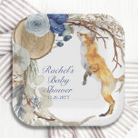 Plato De Papel Cute Woodland Fox Watercolor Floral Baby Shower<br><div class="desc">Cute Bohemian Woodland Fox Watercolor Floral Baby Shower Paper Fiesta Plates presenta un zorro rodeado de plumas y flores de Boho. Personalice editando el texto en los cuadros de texto proporcionados. Diseñado por ©Evco Studio www.zazzle.com/store/evcostudio</div>