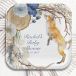 Plato De Papel Cute Woodland Fox Watercolor Floral Baby Shower<br><div class="desc">Cute Bohemian Woodland Fox Watercolor Floral Baby Shower Paper Fiesta Plates presenta un zorro rodeado de plumas y flores de Boho. Personalice editando el texto en los cuadros de texto proporcionados. Diseñado por ©Evco Studio www.zazzle.com/store/evcostudio</div>