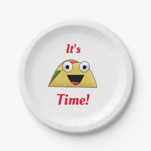 Plato De Papel Cute Yummy Taco Time Fiesta