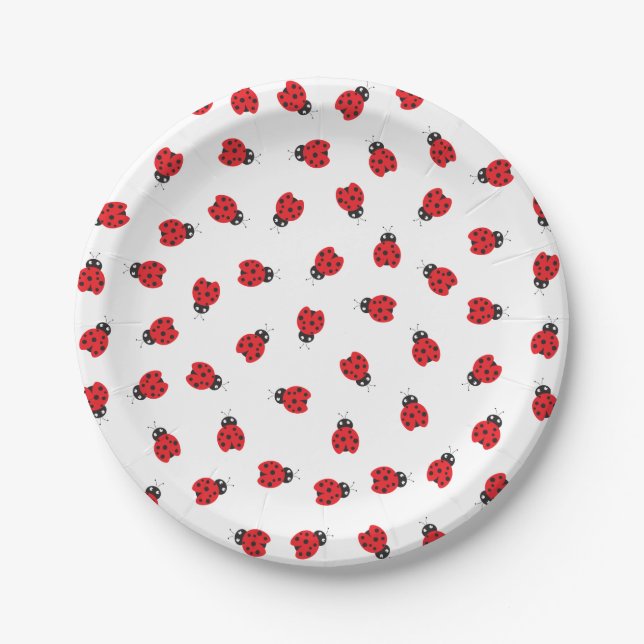 Plato De Papel Cutest Little Ladybug Kids Birday Fiesta (Anverso)