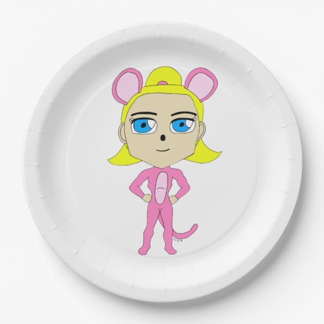 Plato De Papel cutícula rosa (Anverso)