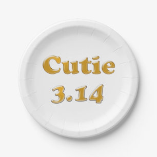 Plato De Papel Cutie 3.14 Pi Day