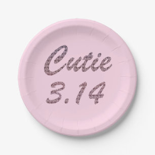 Plato De Papel Cutie 3.14 Pi Day Pink
