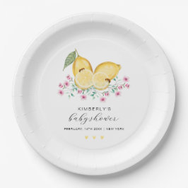 Plato De Papel Cutie Cutie Lemon Citrus Baby Shower
