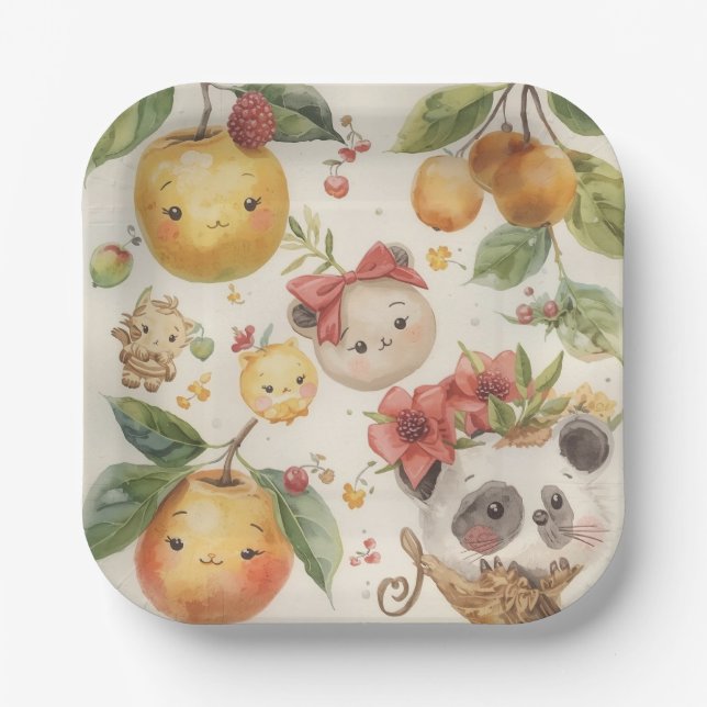 Plato De Papel Cutie Fruitie Paper Plate (Anverso)