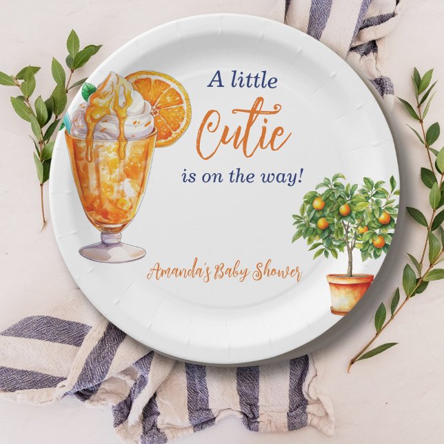 Plato De Papel Cutie Naranja Citrus Summer Ice Cream Baby Shower (Subido por el creador)