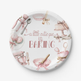 Plato De Papel Cutie Pie | Baby Shower de Chica rosa acuarela