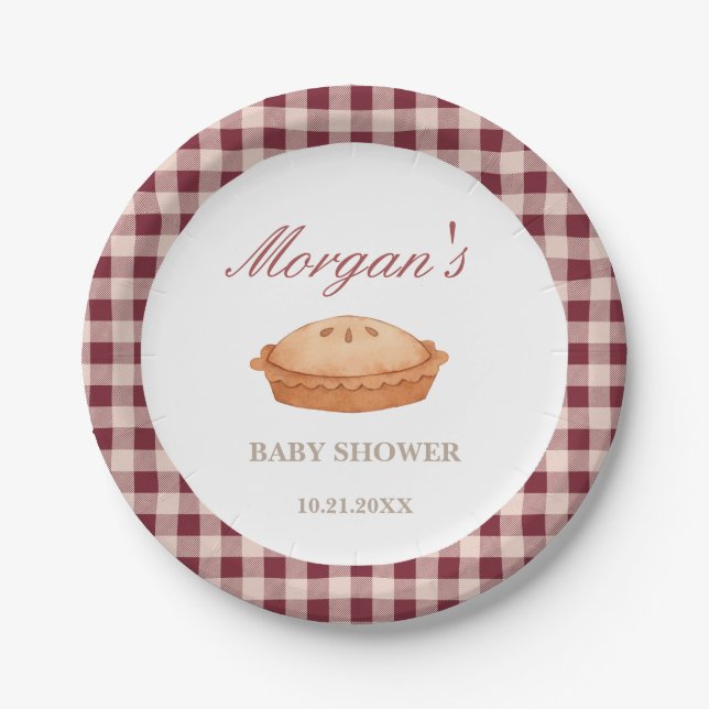 Plato De Papel Cutie Pie Baby Shower Placa de papel (Anverso)