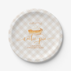 Plato De Papel Cutie Pie de calabaza Caída de platillo Primer cum